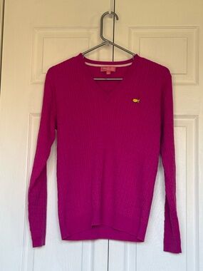 Masters Magnolia Lane Collection V-Neck Pink Women’s Sweater Size Small
